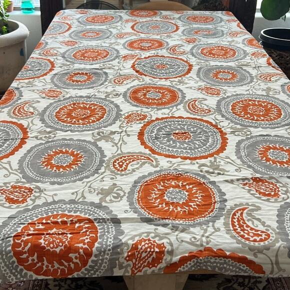 Threshold Duvet Cover Full Queen Boho Medallion Orange Gray Paisley - Picture 1 of 8
